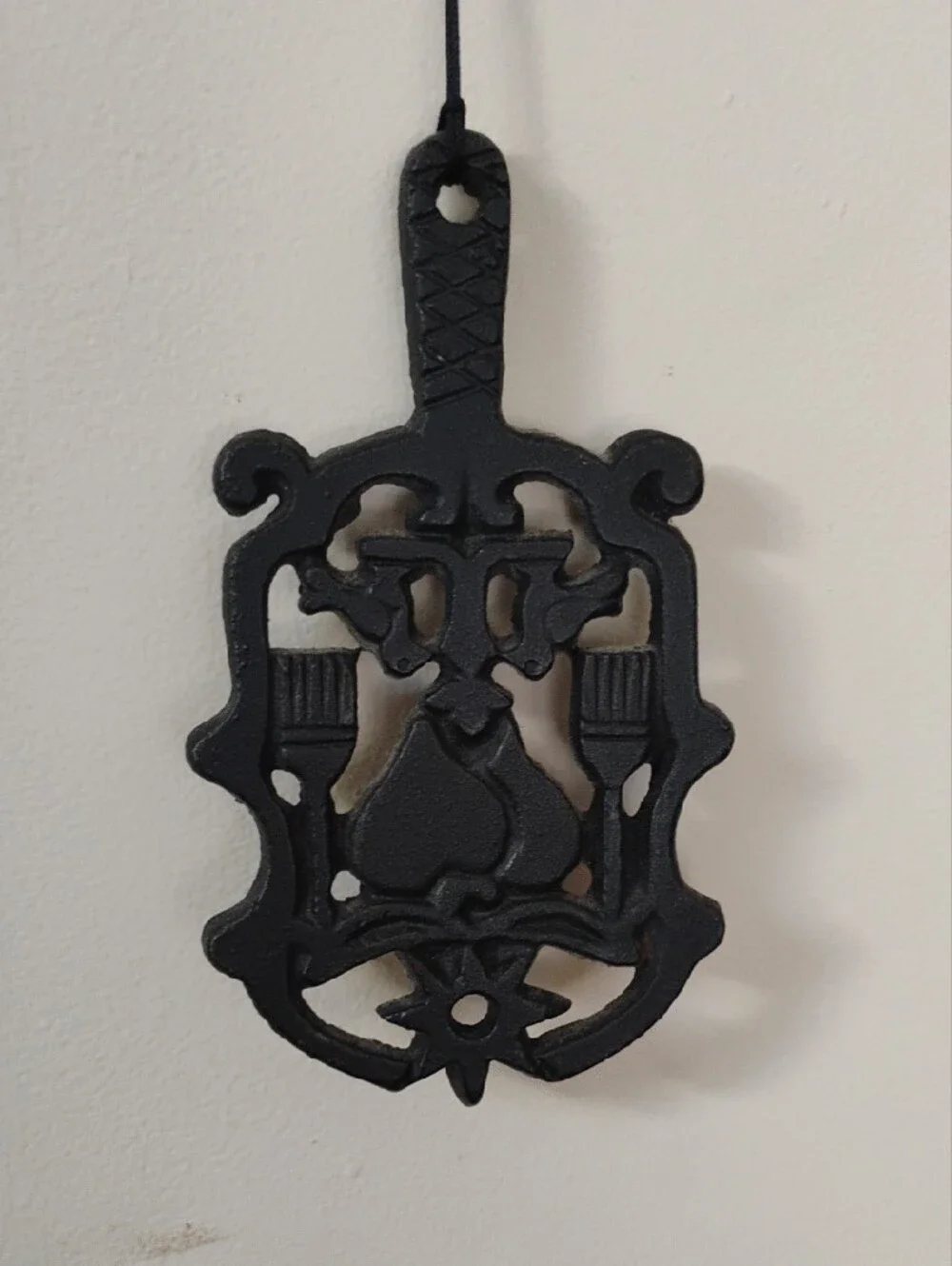 Decorative Black Cast Iron Wall Hanging - Unbranded